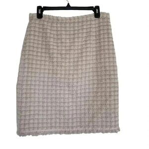 Bob Mackie Women's Pink Acrylic Tweed Pencil Straight Lined Skirt